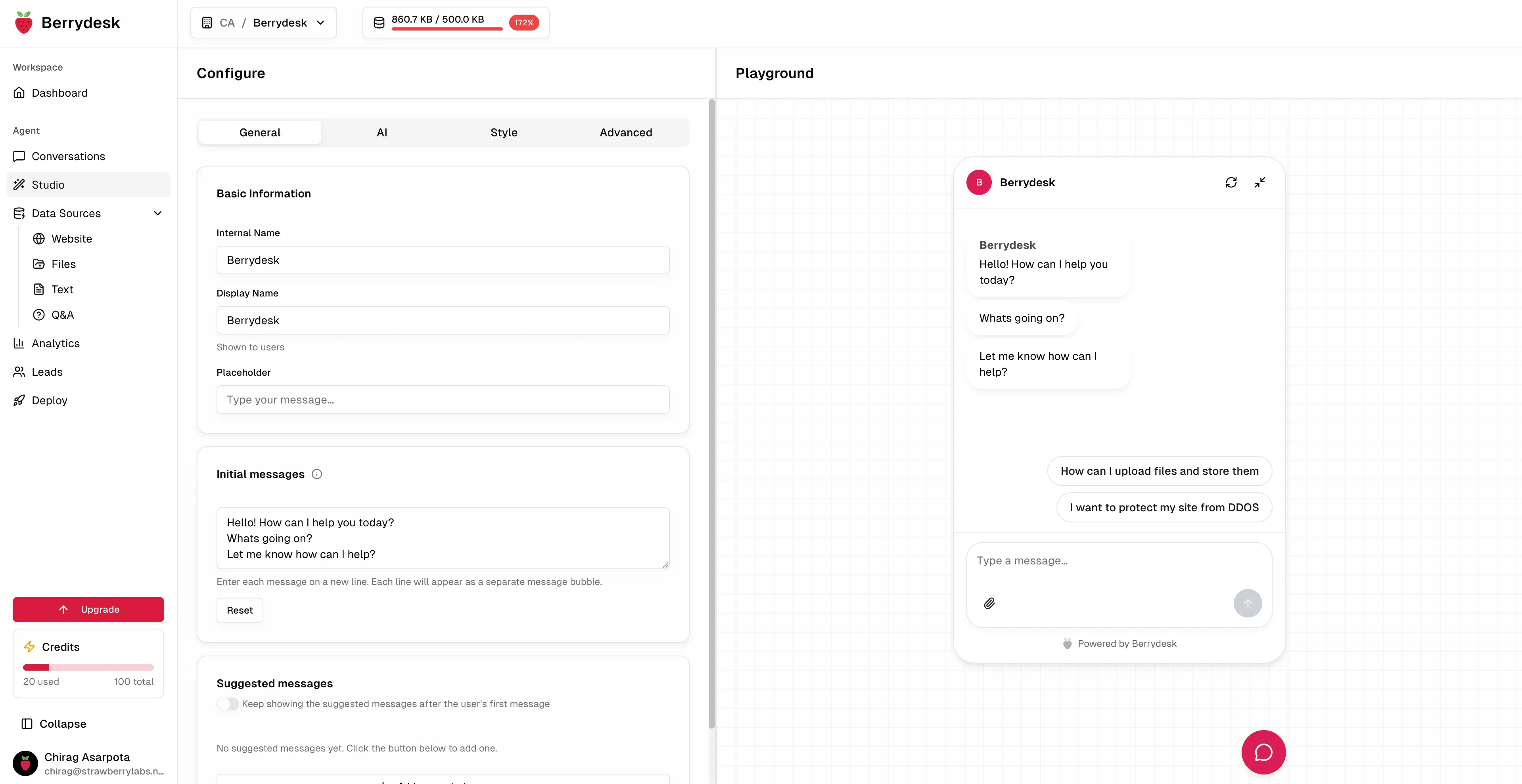 Berrydesk Playground